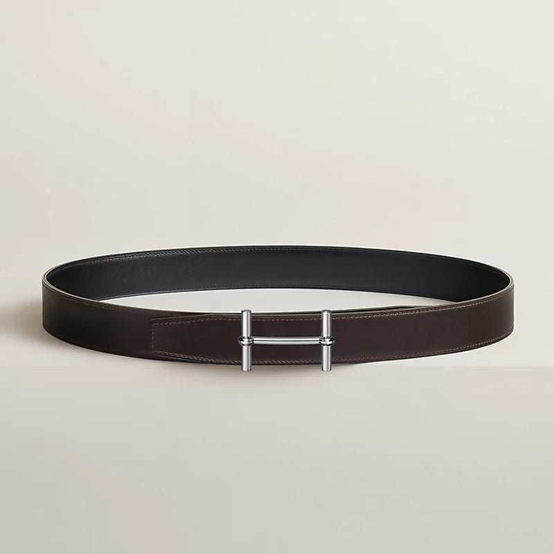 H d'Ancre belt buckle & Reversible leather strap 32 mm