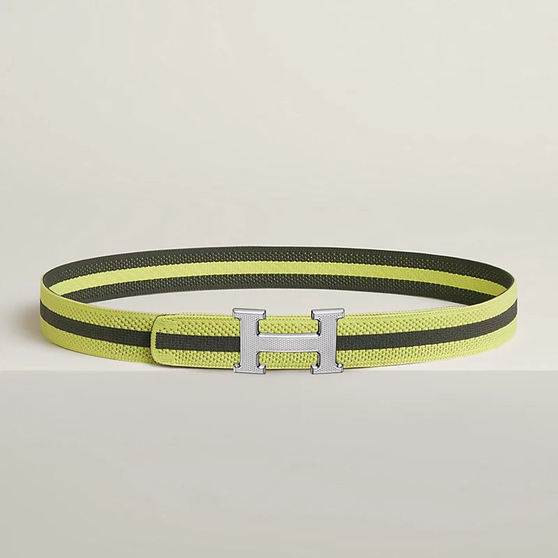 H Guillochee belt buckle & Team band 32 mm