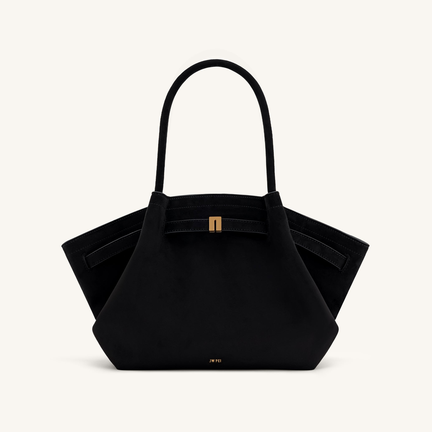 Hana Medium Faux Suede Tote Bag - Black