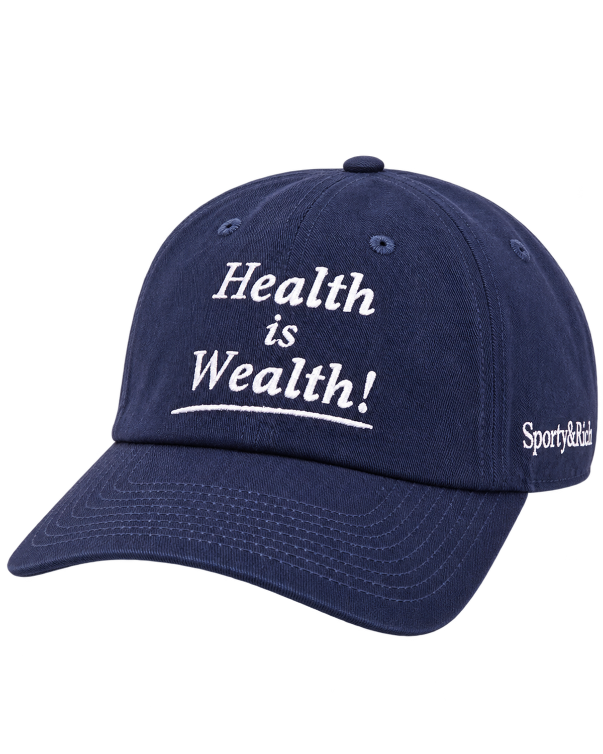 Health is Wealth Hat - Light Navy/White