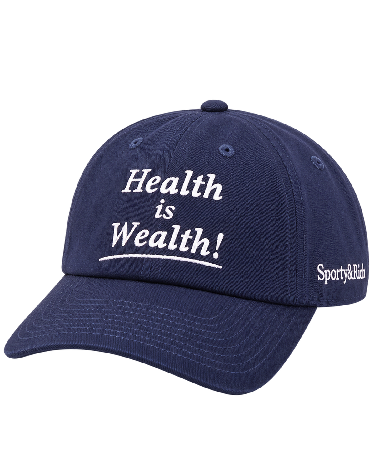 Health is Wealth Hat - Light Navy/White