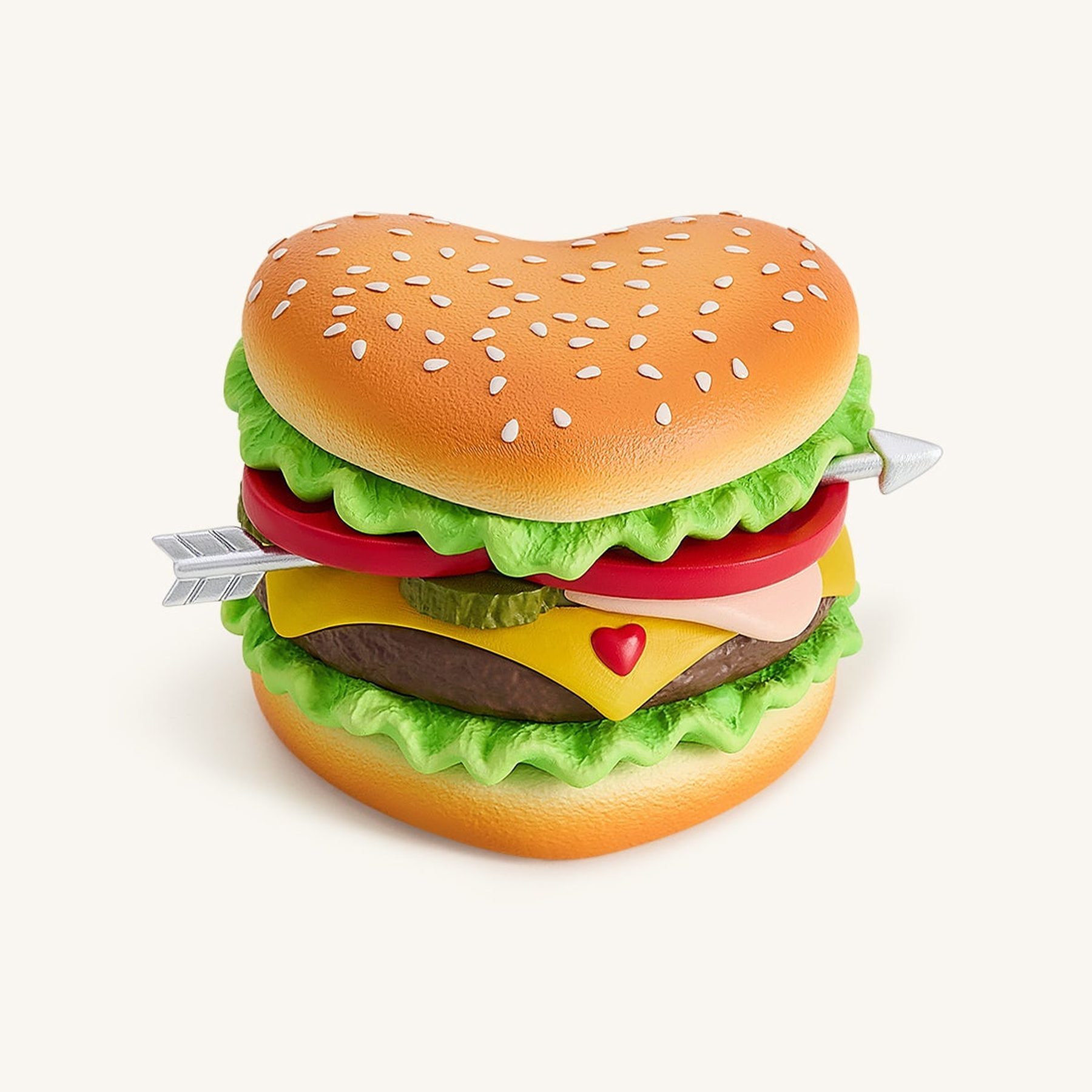 Heart Burger Novelty Clutch Bag - Multicolor