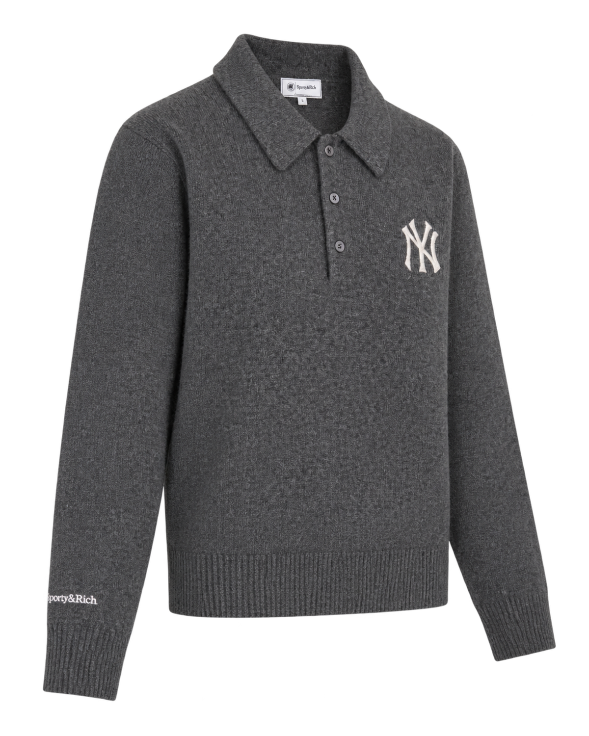 Heritage Yankees Serif Cashmere Polo - Dark Grey/White