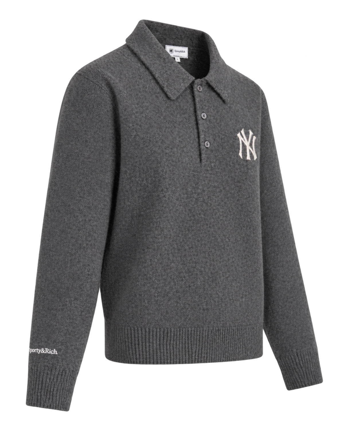 Heritage Yankees Serif Cashmere Polo - Dark Grey/White