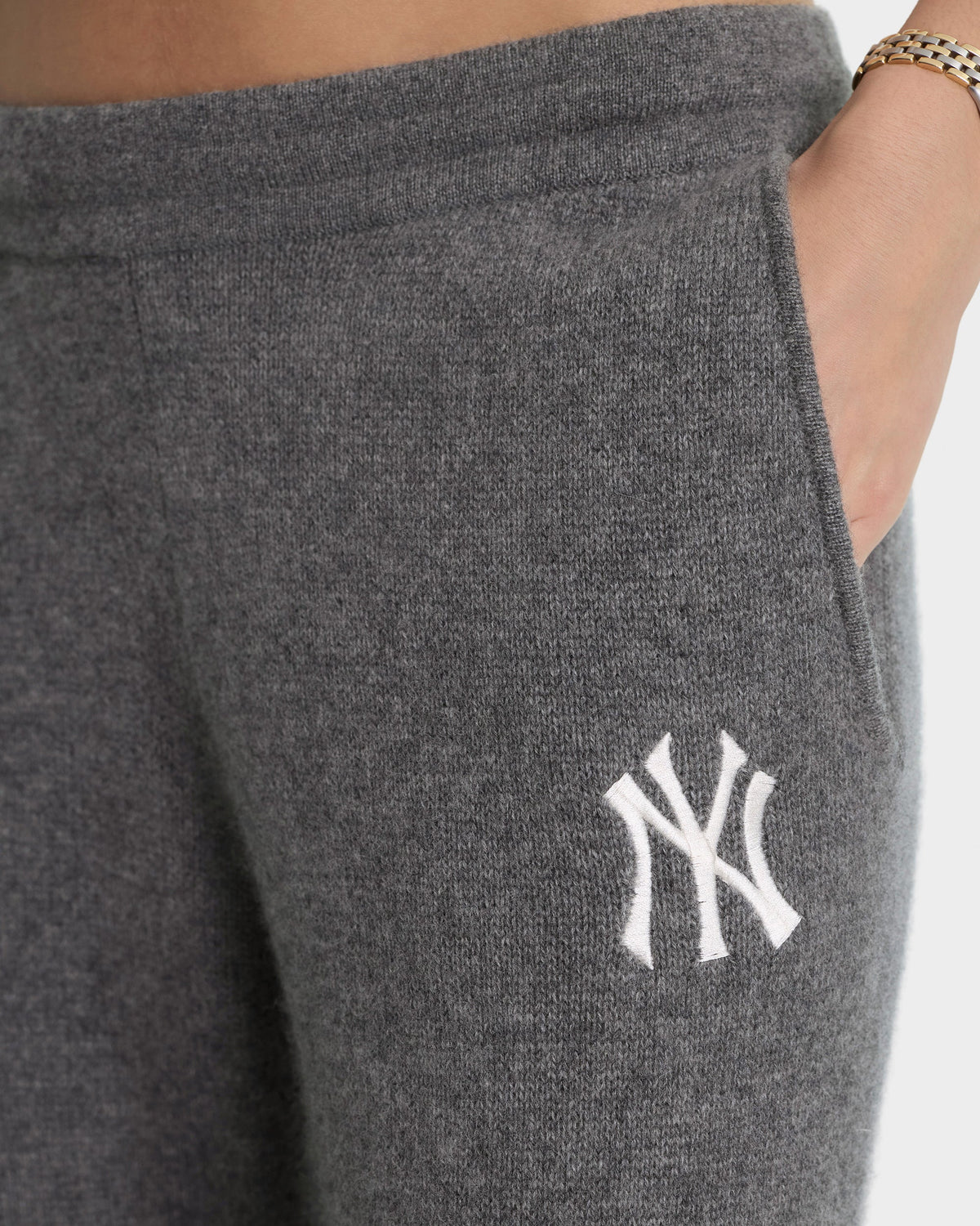 Heritage Yankees Serif Cashmere Trousers - Dark Grey/White