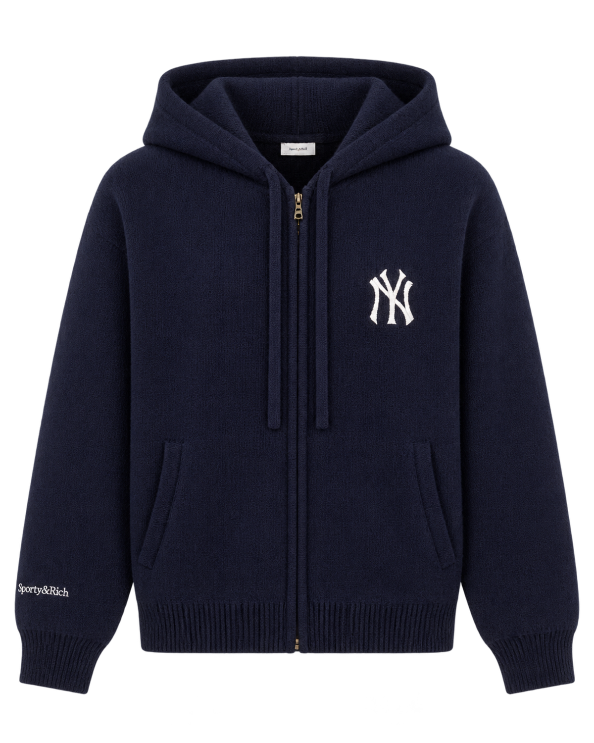 Heritage Yankees Serif Cashmere Zip Hoodie - Navy/White