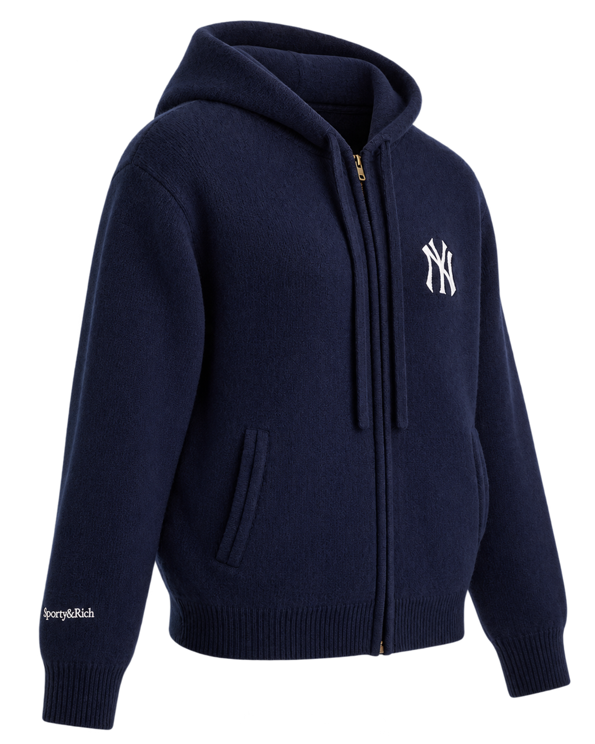 Heritage Yankees Serif Cashmere Zip Hoodie - Navy/White
