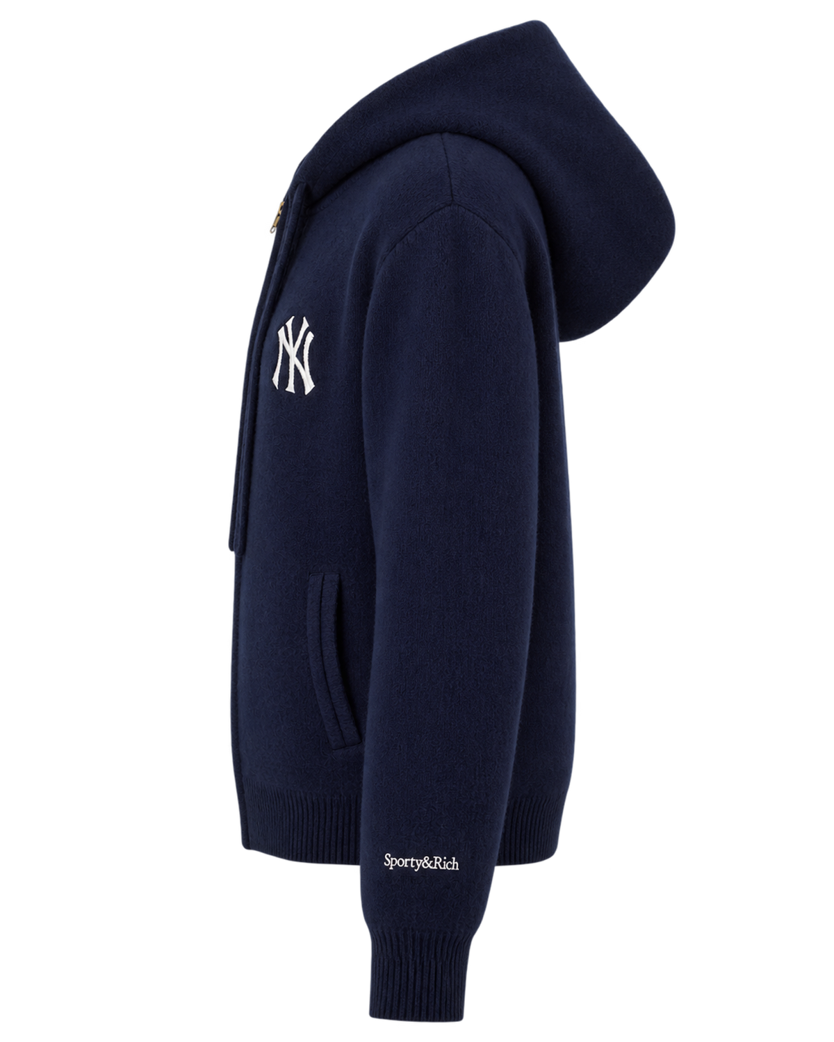 Heritage Yankees Serif Cashmere Zip Hoodie - Navy/White