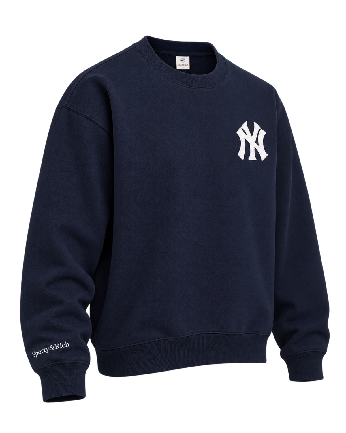 Heritage Yankees Serif Crewneck - Navy/White