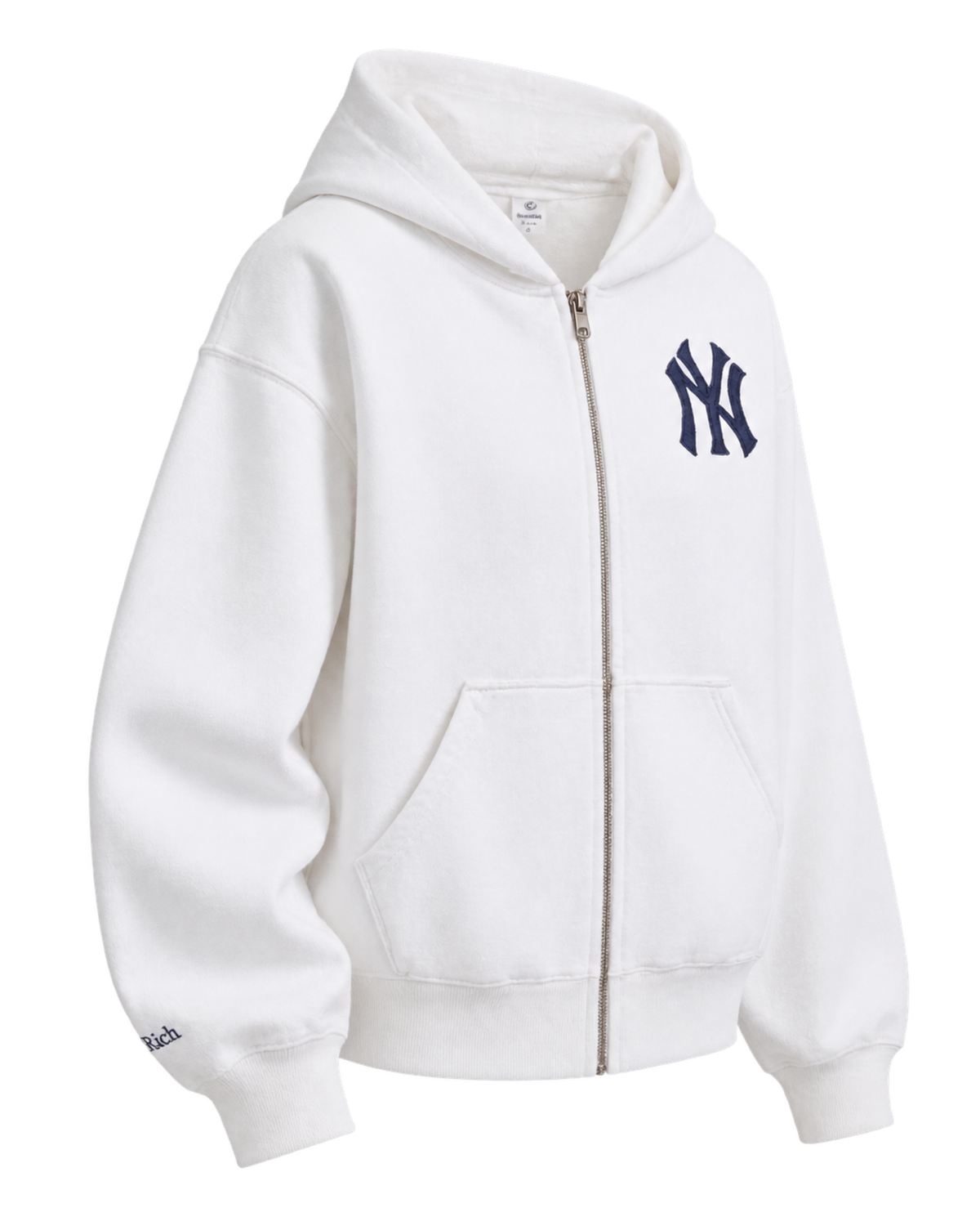 Heritage Yankees Serif Zip Hoodie - White/Navy