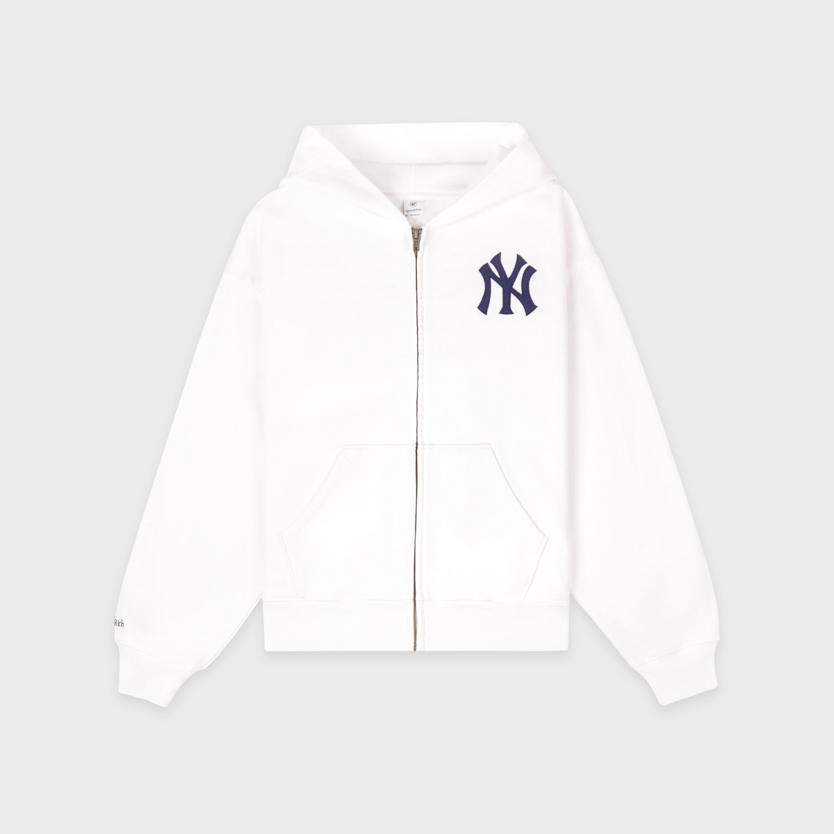 Heritage Yankees Serif Zip Hoodie - White/Navy