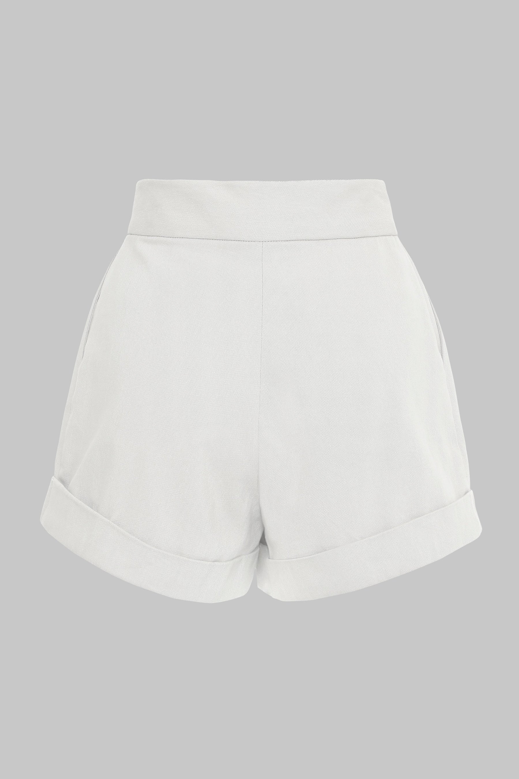 HIGH WAISTED TWILL SHORTS