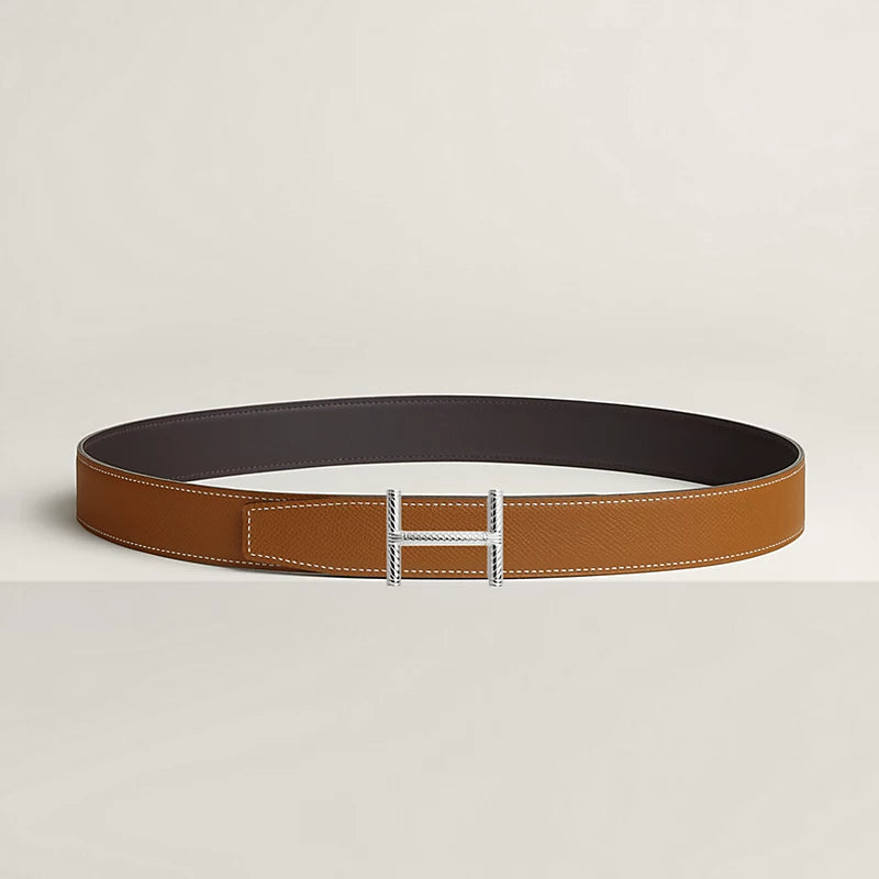 Hisseo belt buckle & Reversible leather strap 32 mm