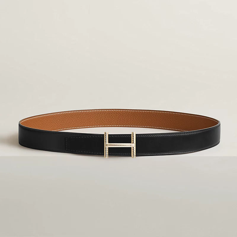 Hisseo belt buckle & Reversible leather strap 32 mm