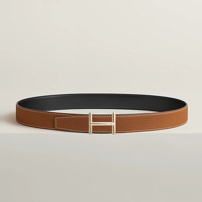 Hisseo belt buckle & Reversible leather strap 32 mm