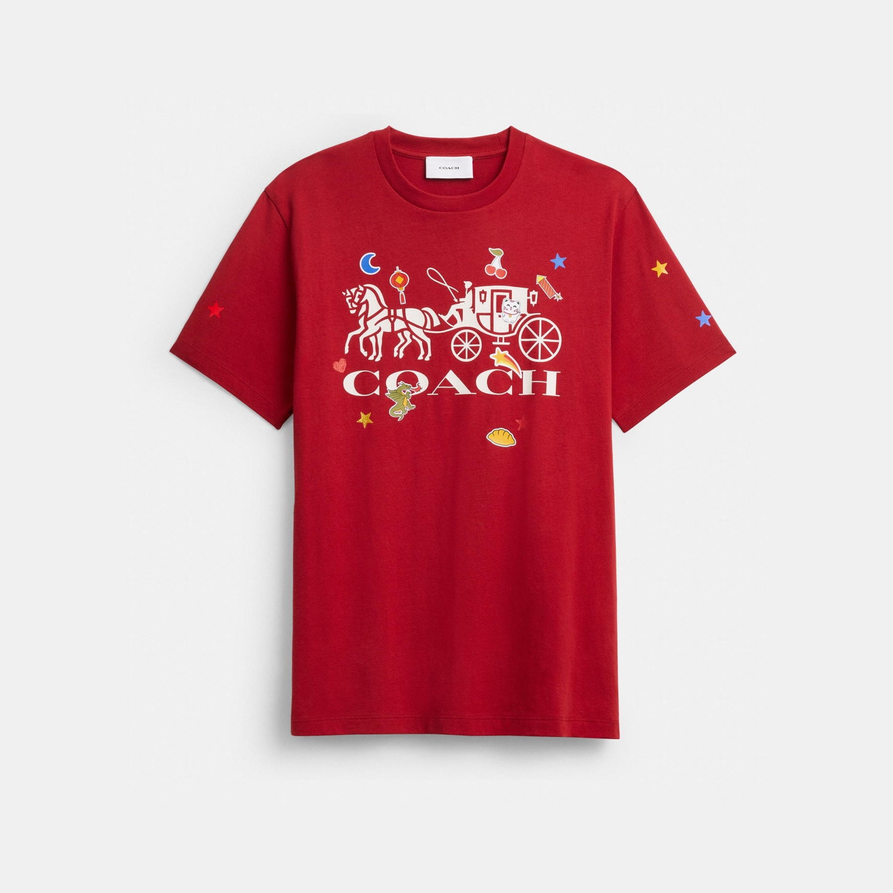 Horse And Carriage Sticker T-Shirt In Organic Cotton