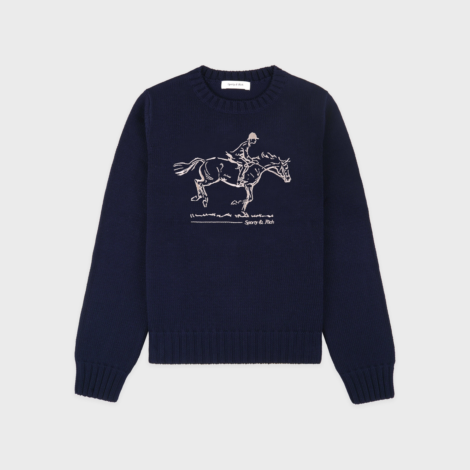Horse Knitted Sweater - Navy