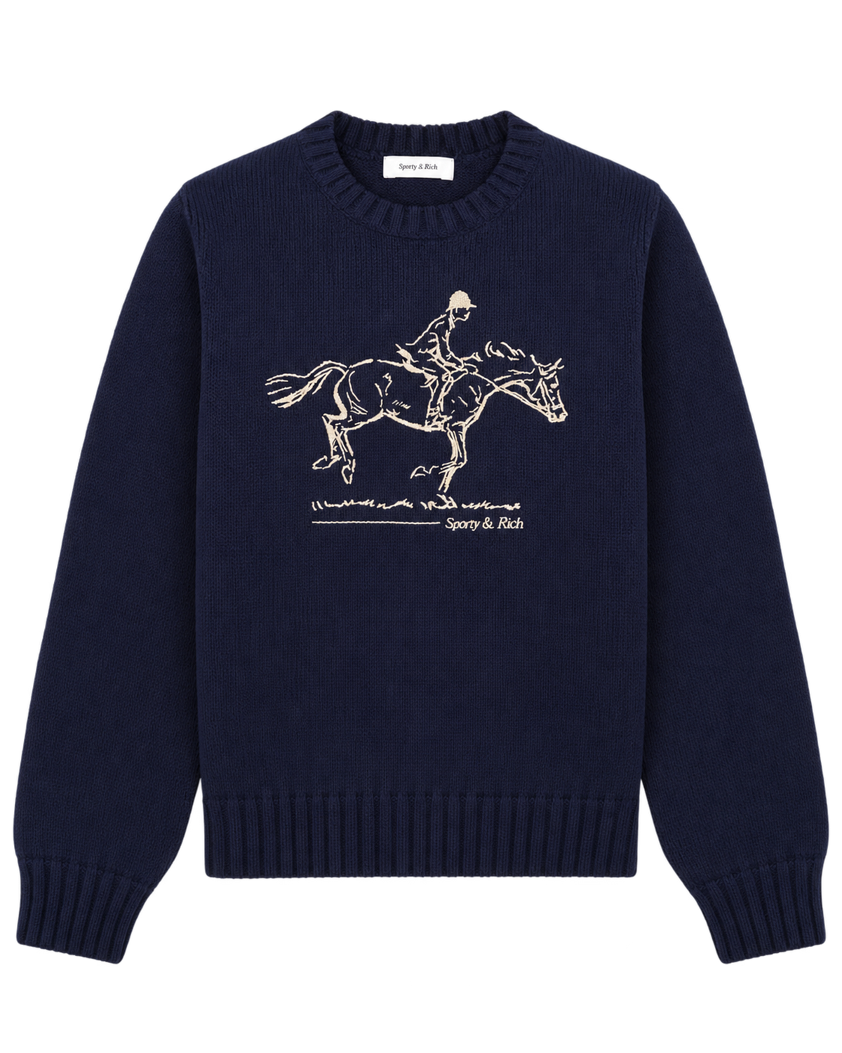 Horse Knitted Sweater - Navy