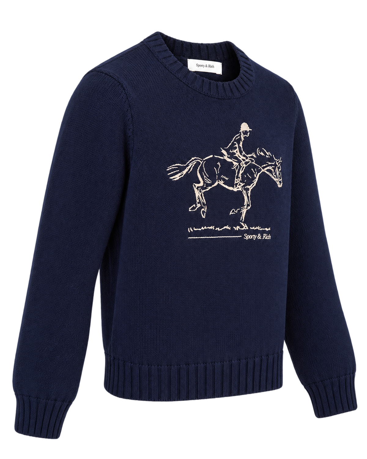 Horse Knitted Sweater - Navy
