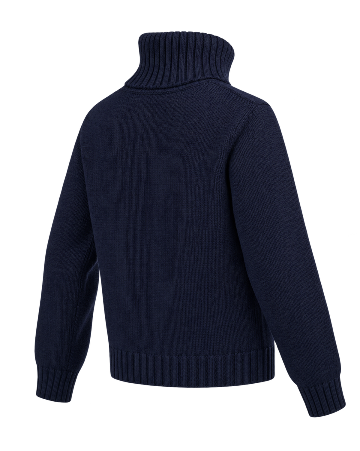 Horse Knitted Turtleneck - Navy/Ecru