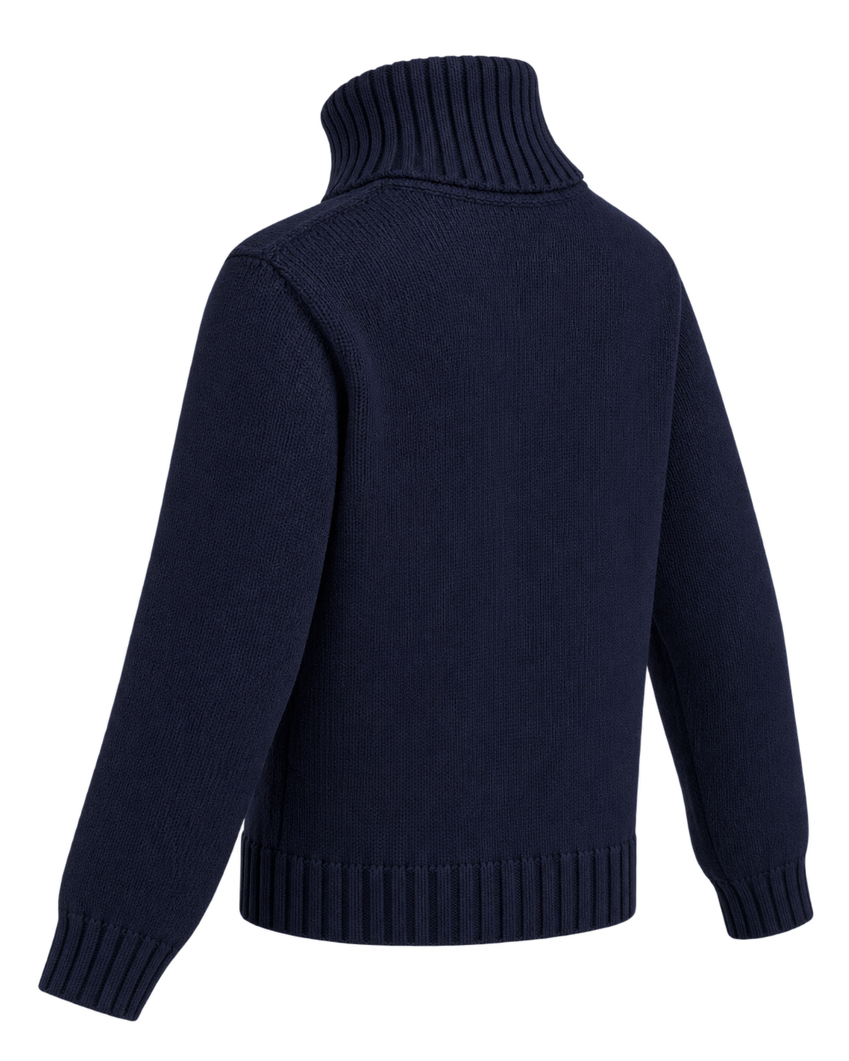 Horse Knitted Turtleneck - Navy/Ecru