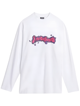 Jacquemus Desenho Manches Longues Print Long Sleeve Le T-Shirt in White