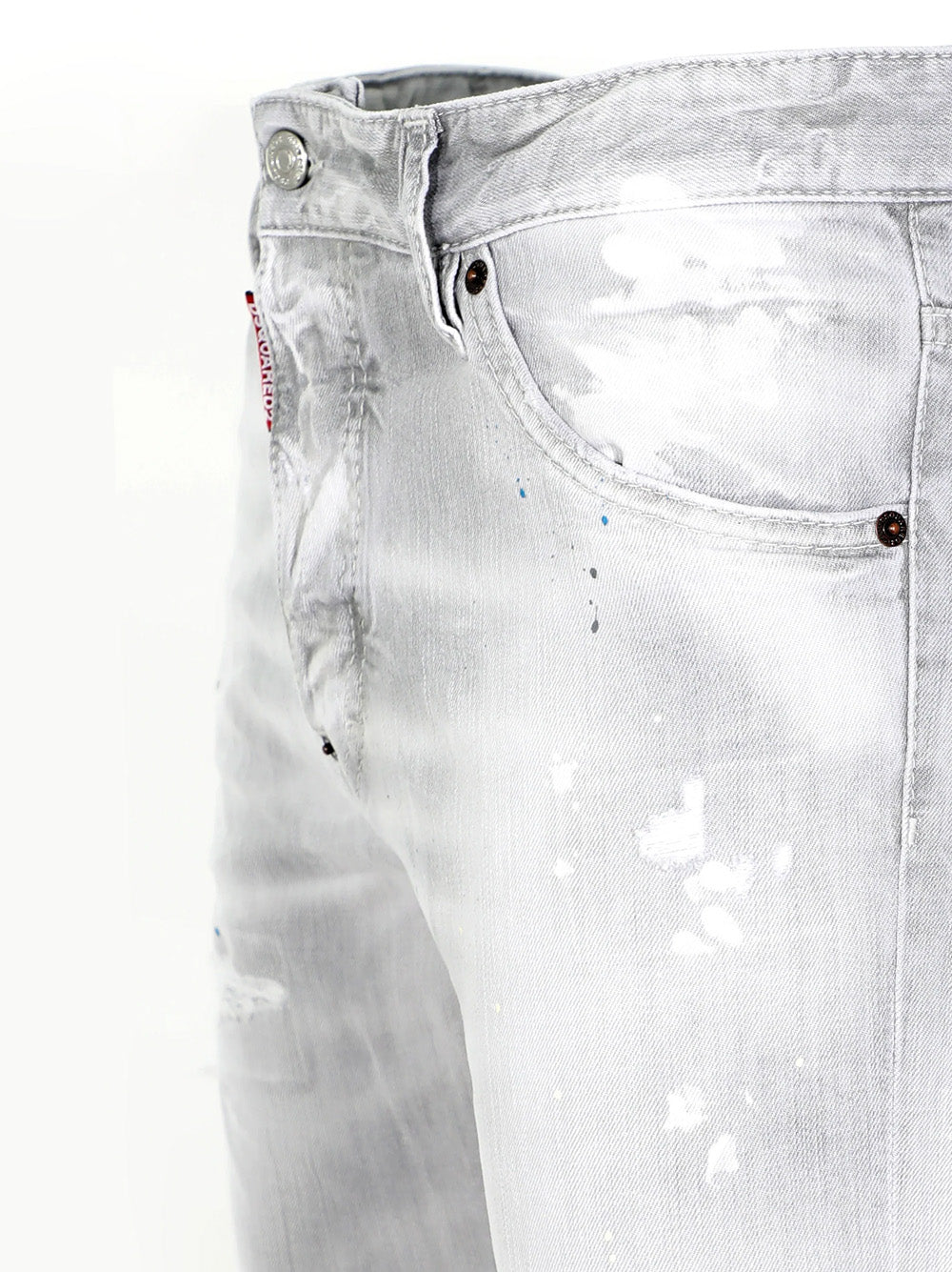 Dsquared2 Multi Paint Abstract Jeans in Grey