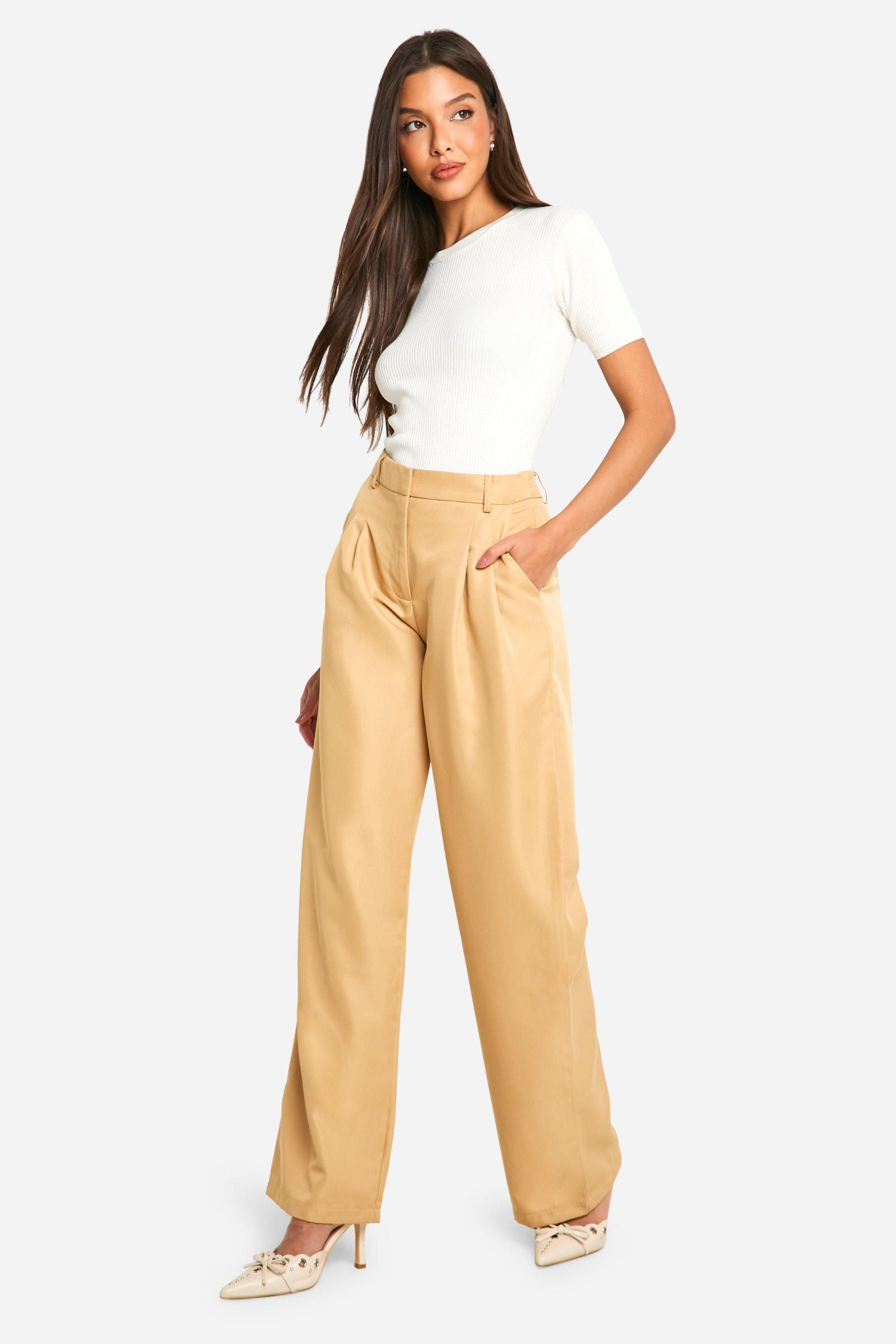 Woven Puddle Hem Pleated Dad Trouser