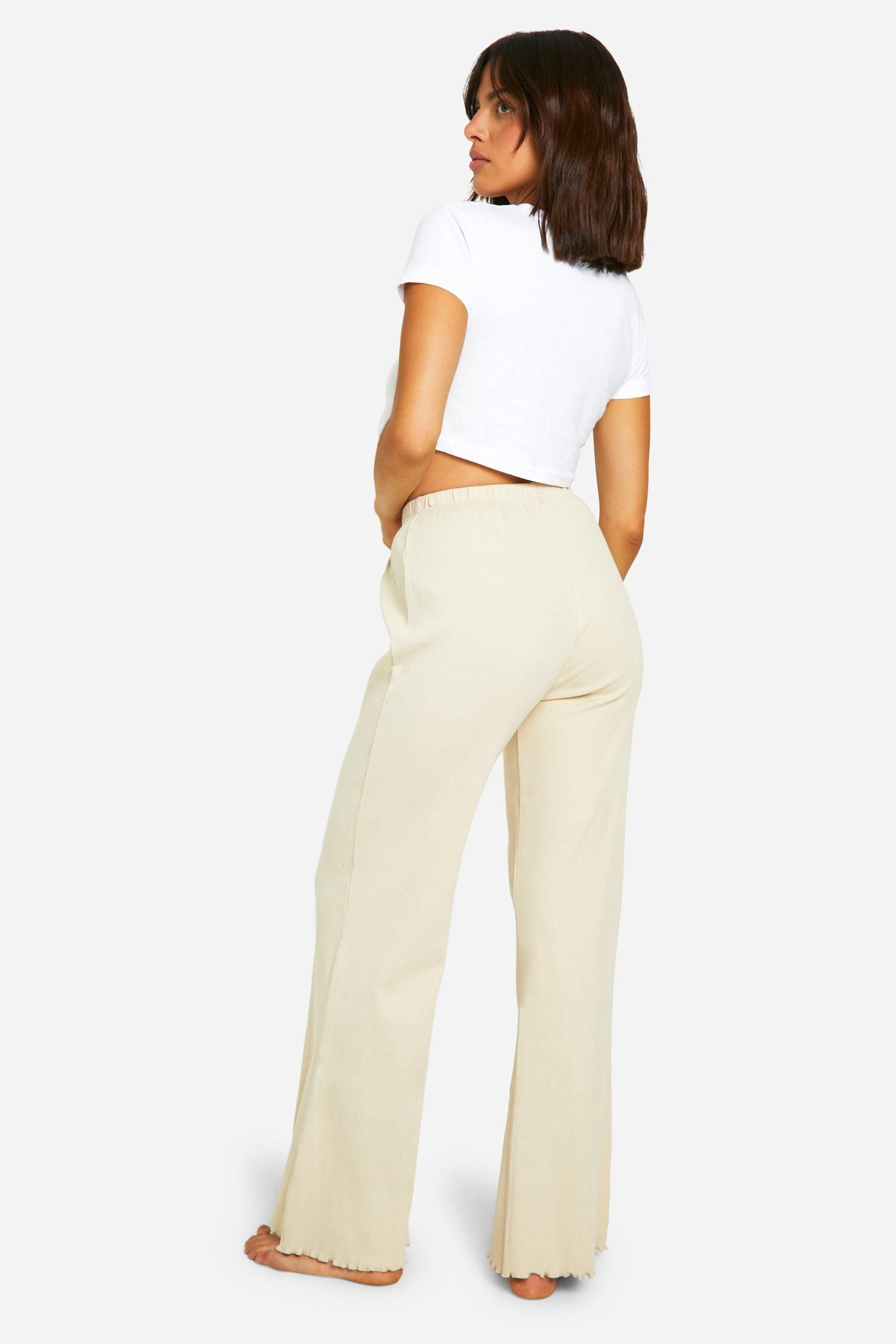 Wide Leg Rib Lounge Trouser