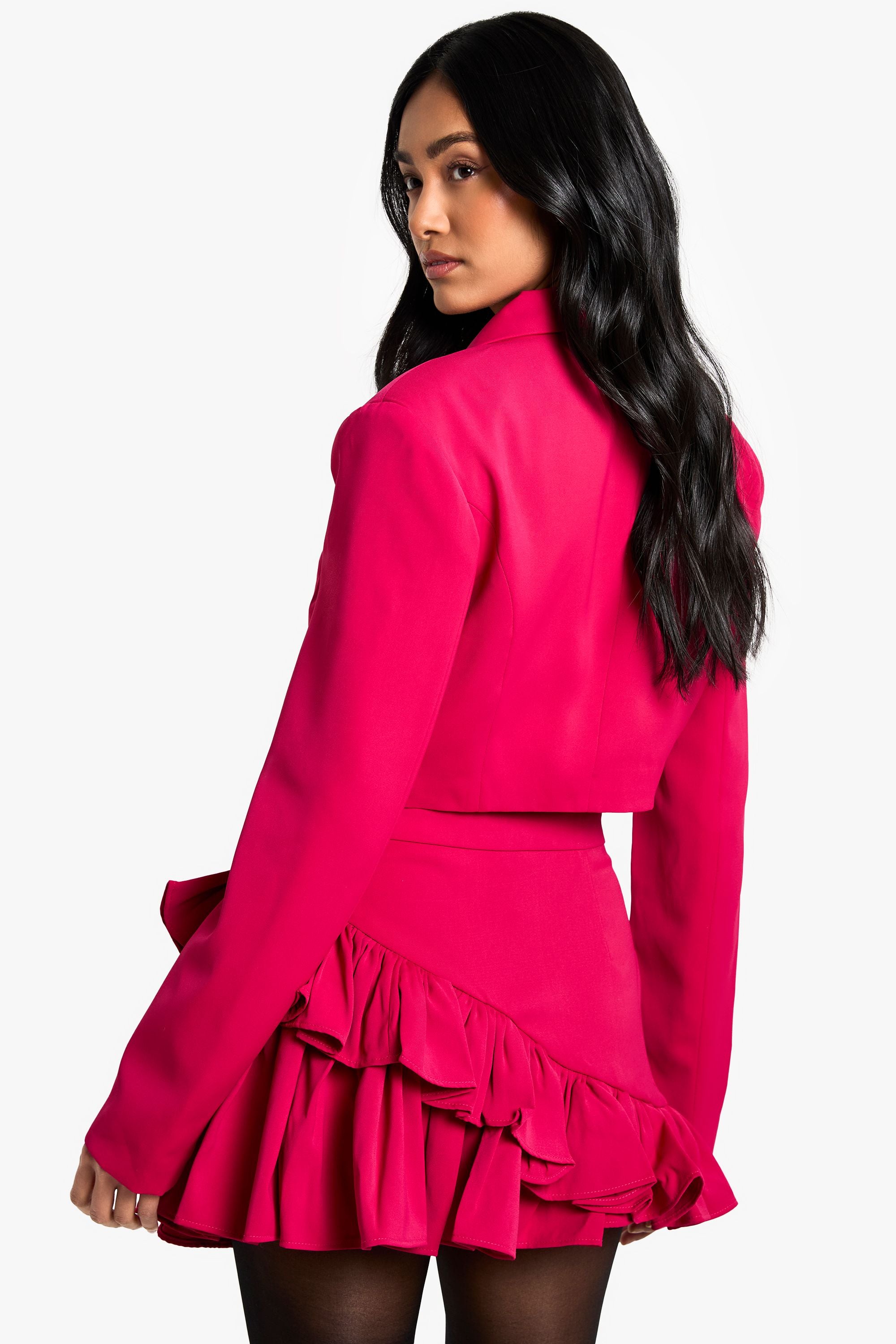 Double Ruffle High Thigh Mini Skirt
