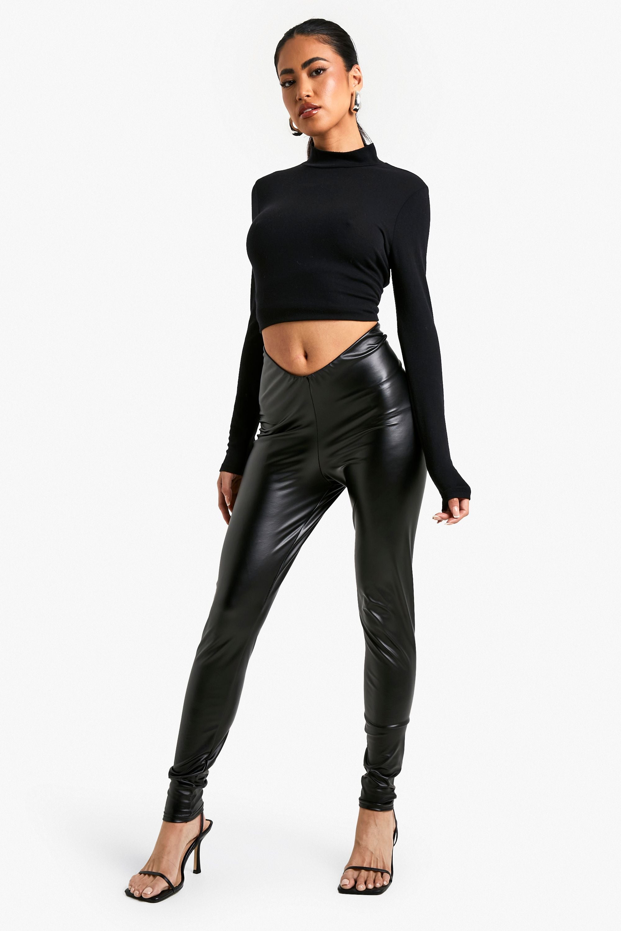 PU Ruched Bum Legging