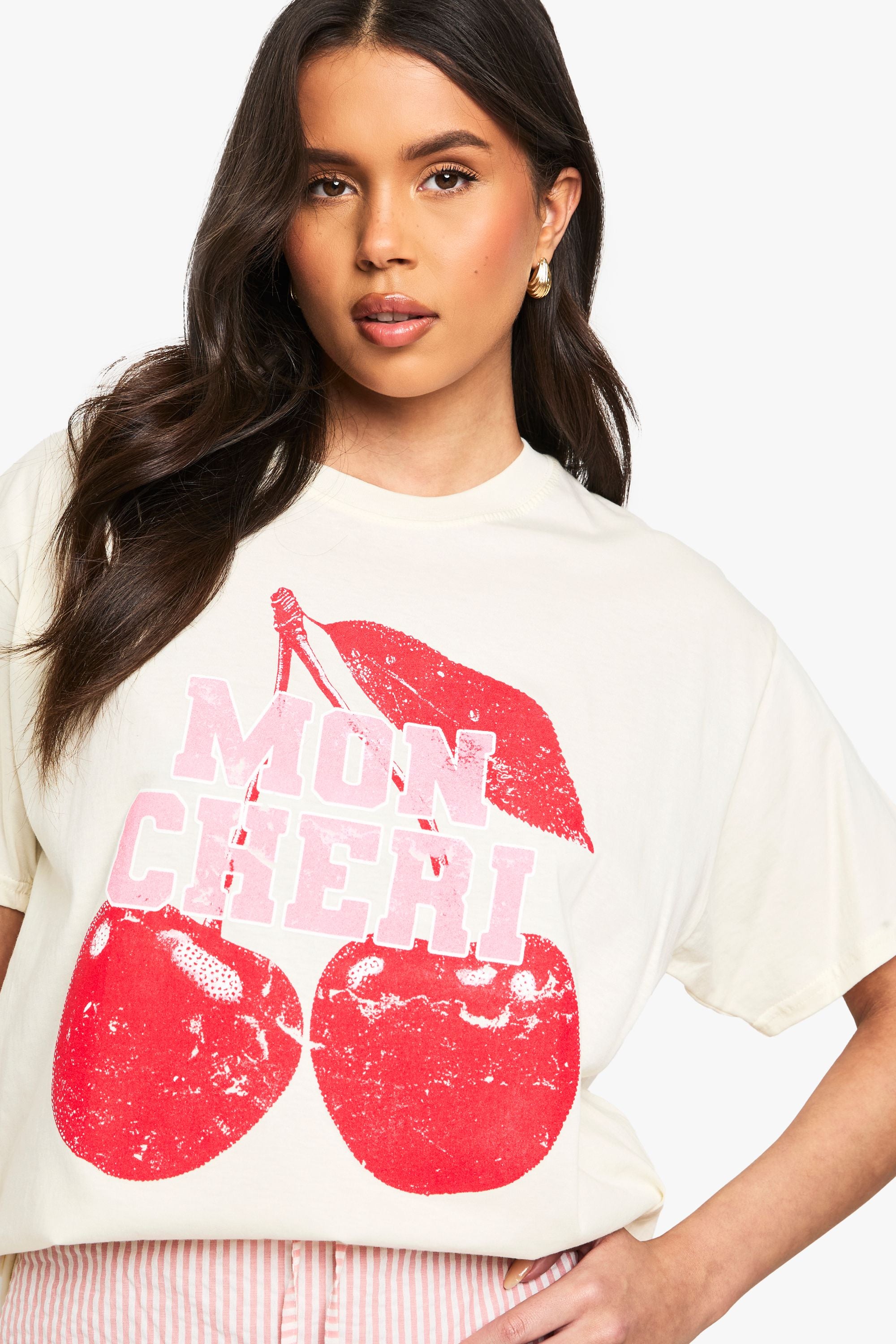 Washed Mon Cheri Oversized Printed T-shirt