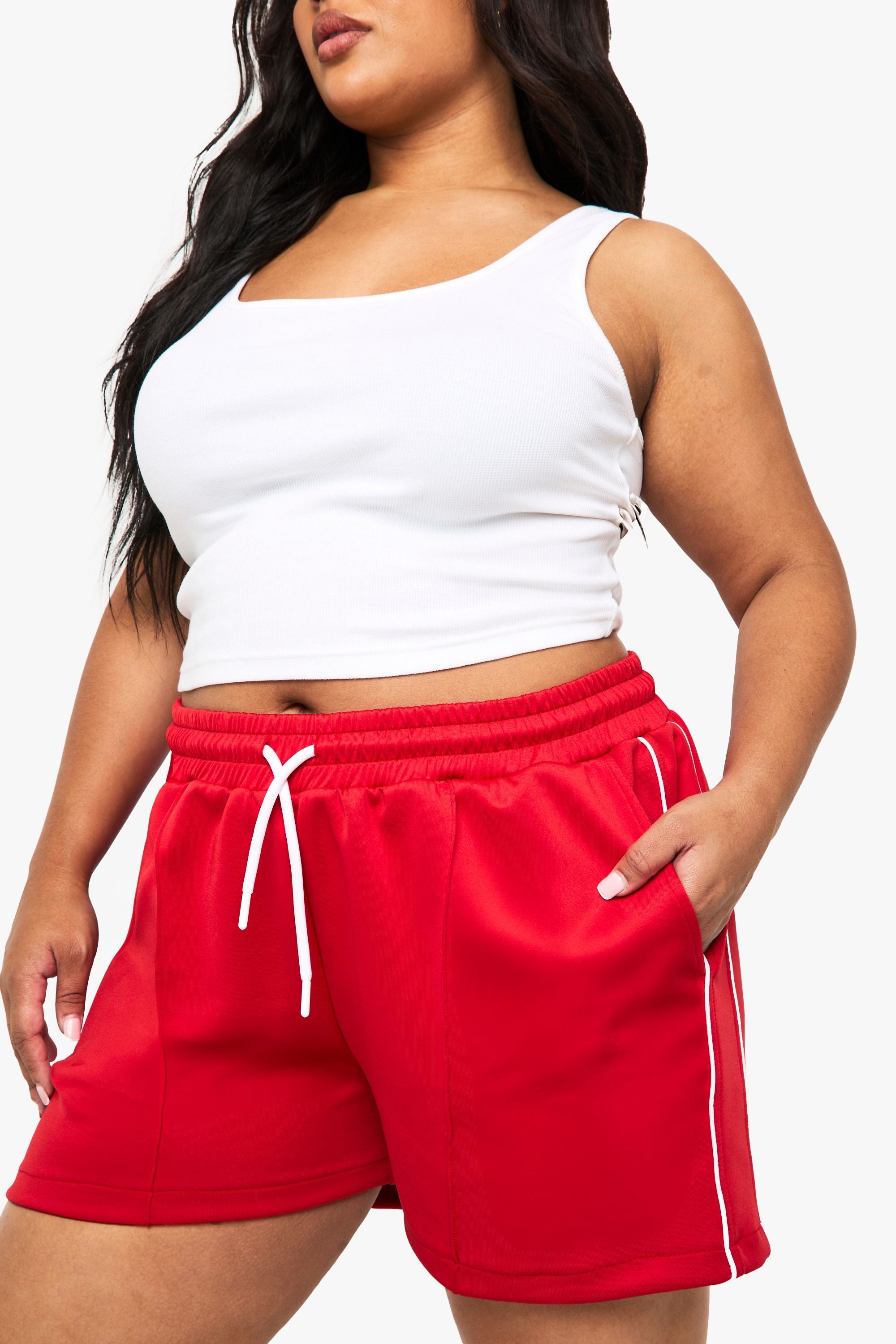 Plus Tricot Side Stripe Shorts