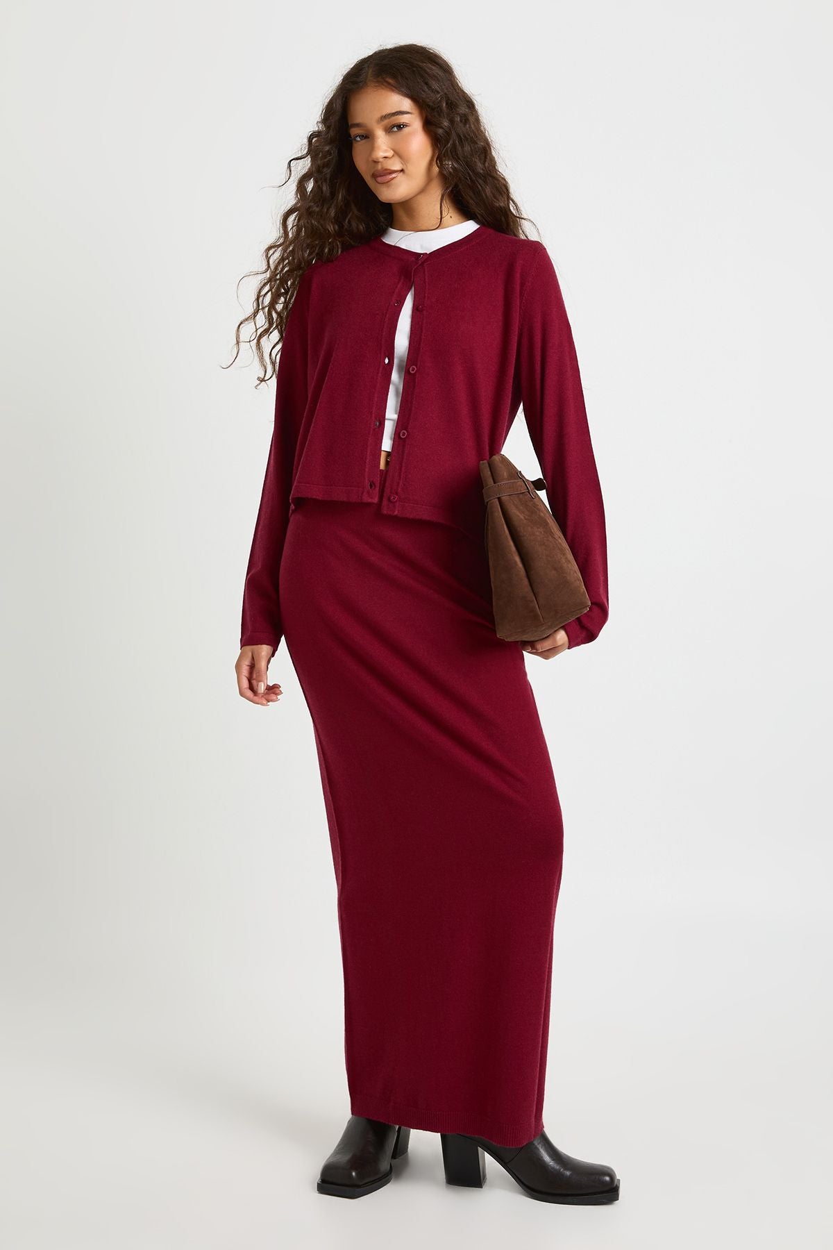 Rib Knit Maxi Skirt