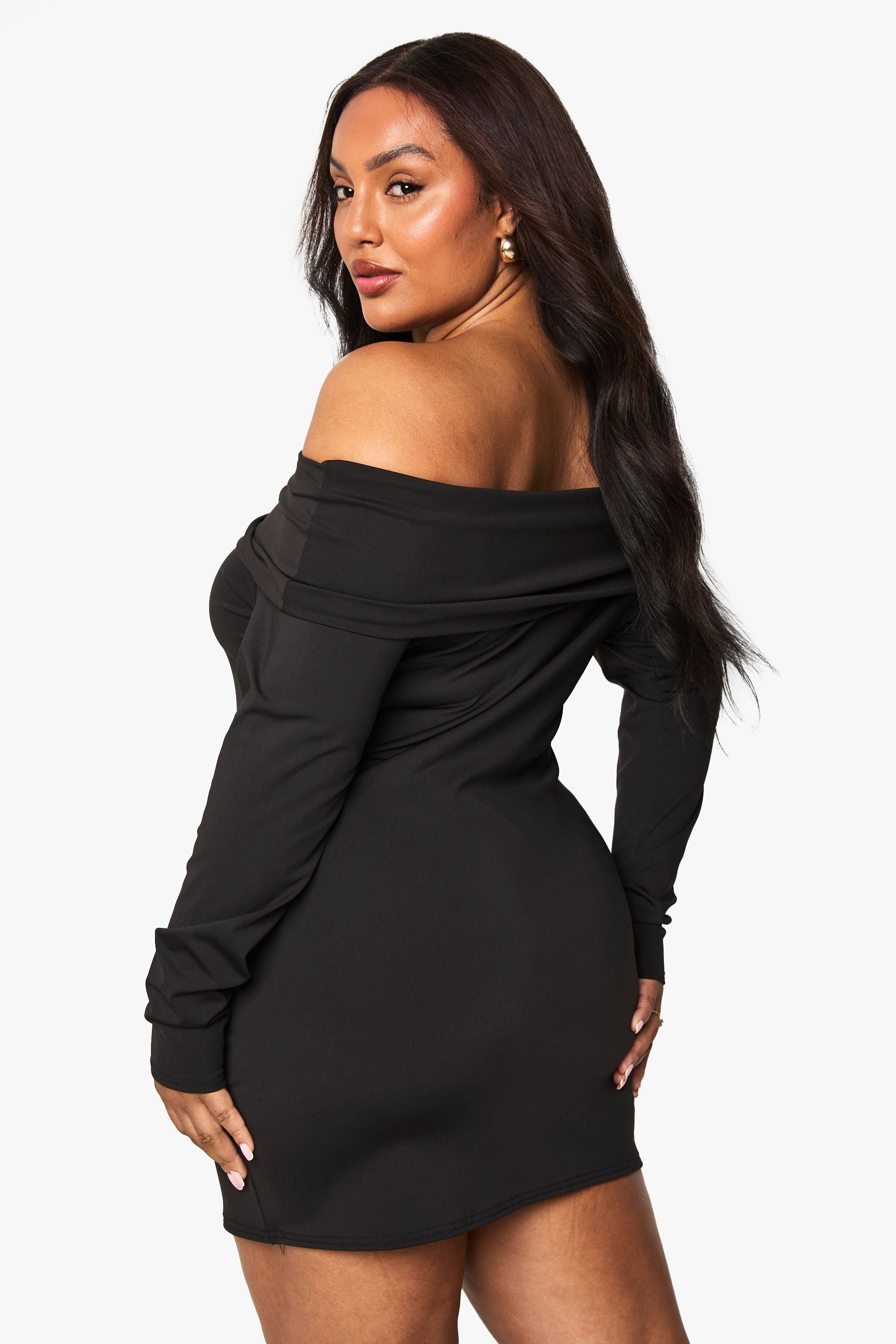 Plus sculpt bardot mini dress