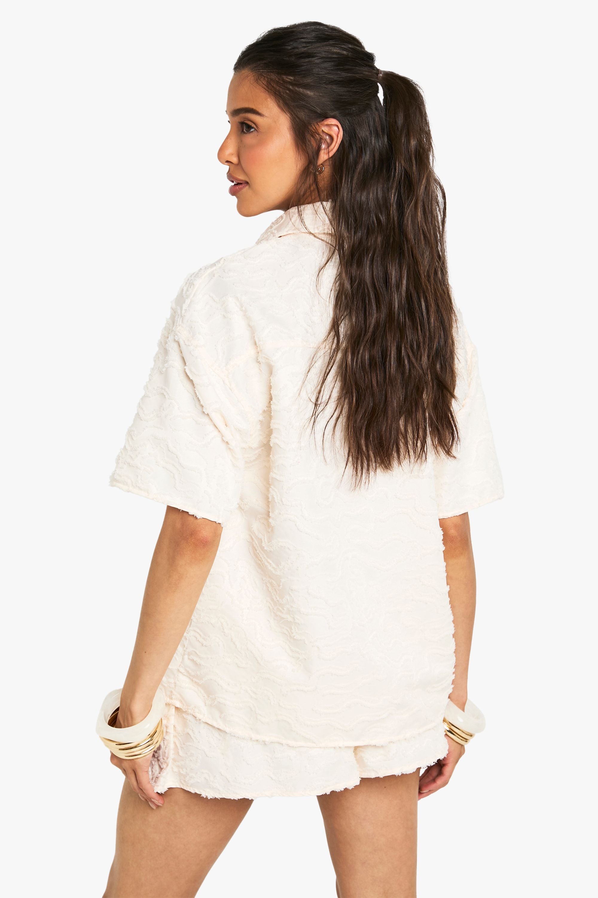 Textured Drawstring Waist Flippy Short