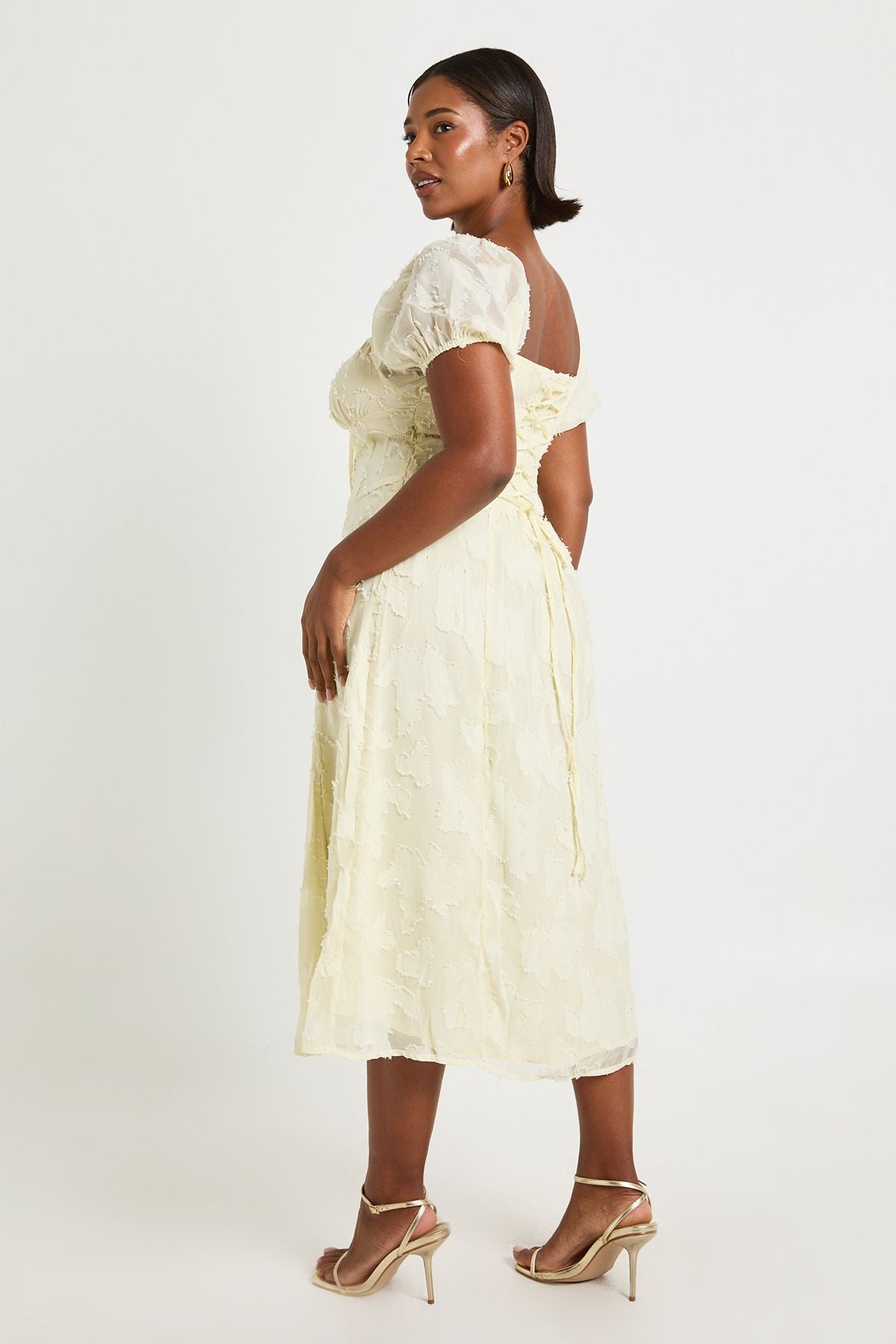 Plus Burnout Milkmaid Midi Dress