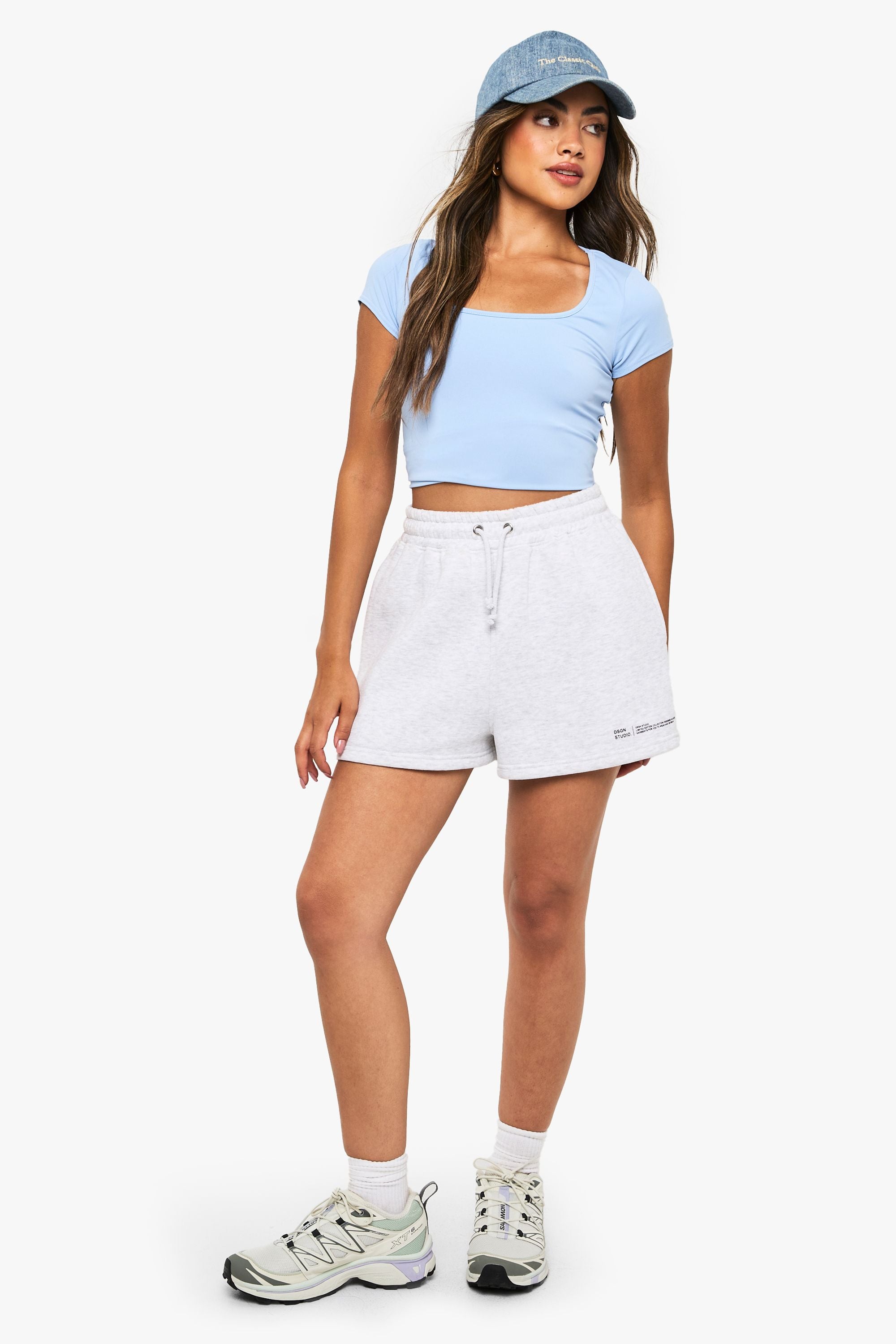 Soft Slinky Square Neck Cap Sleeve Top