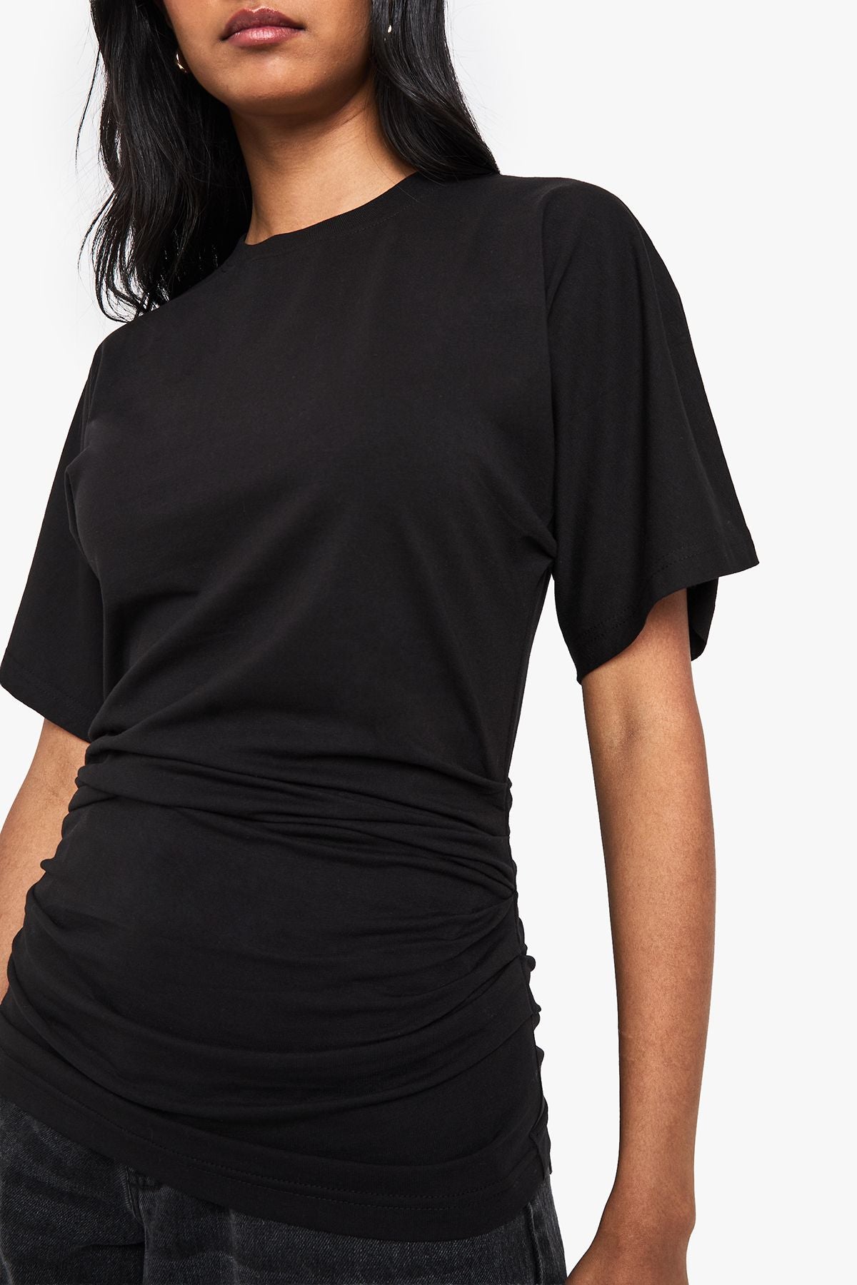 Draped Cinched Waist T-Shirt
