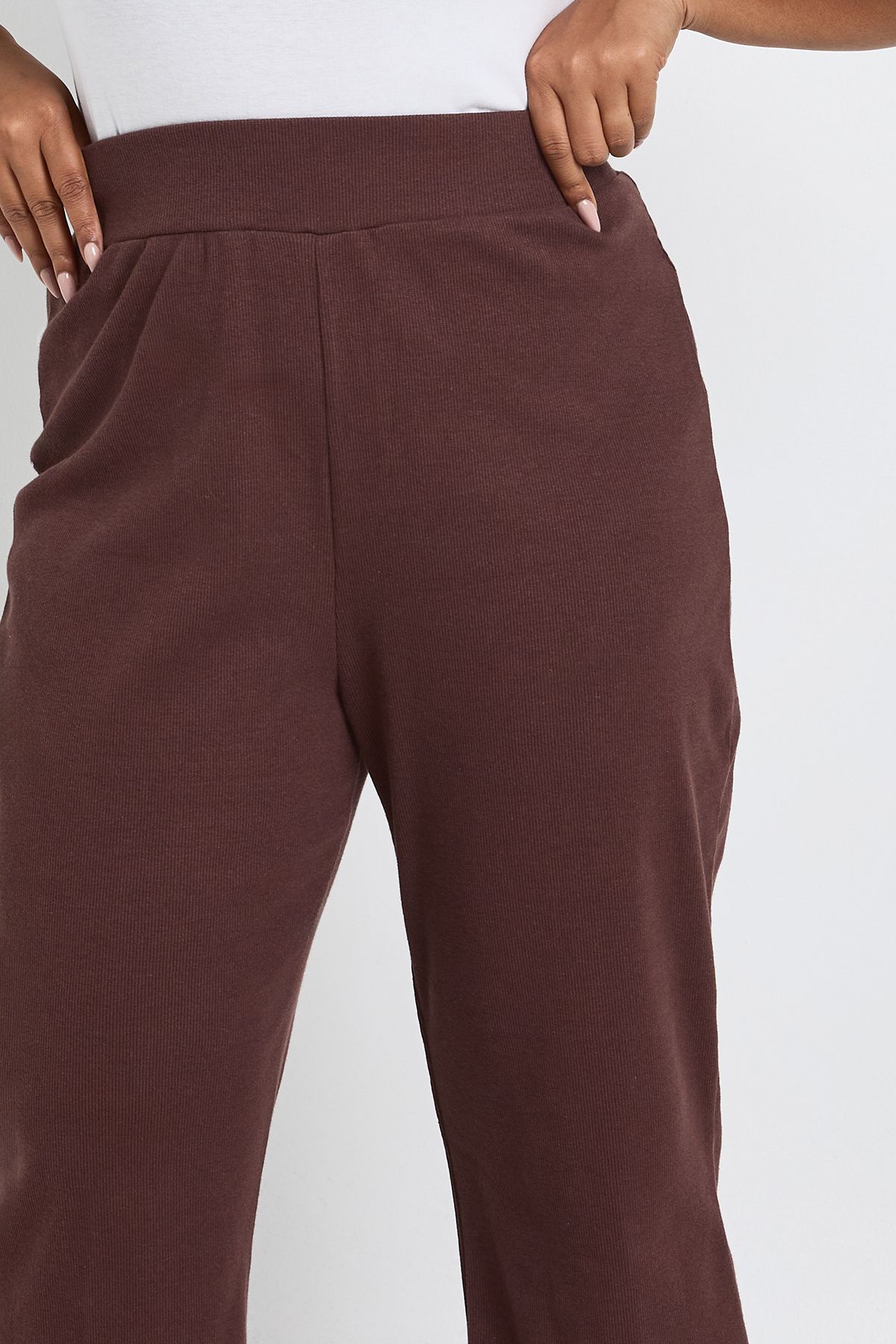 Plus Basic Rib Flared Legging