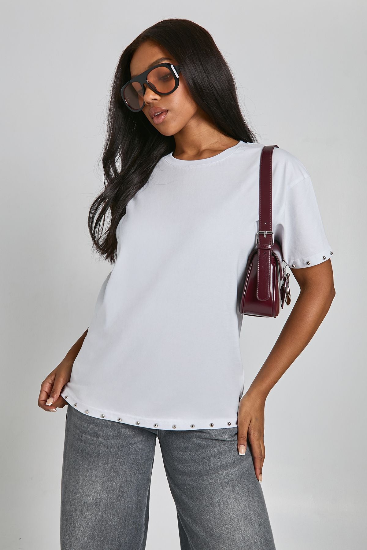 Stud Detail Oversized T-shirt