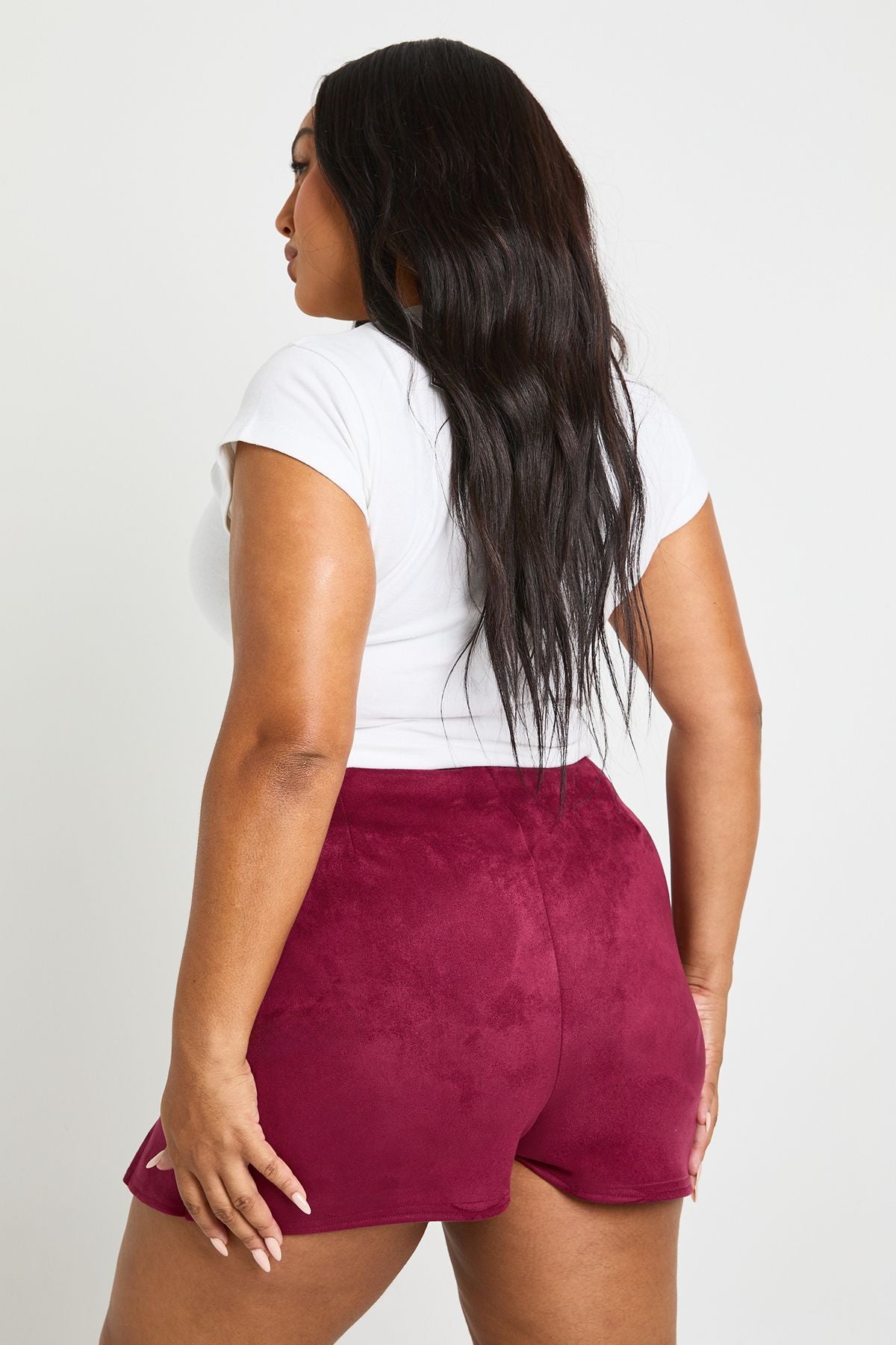 Plus Suede Wrap Skort