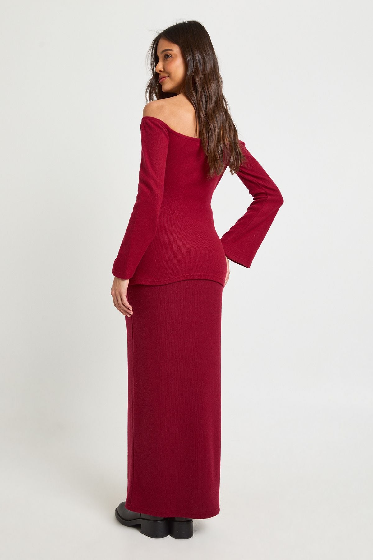 Brushed Rib Maxi Skirt