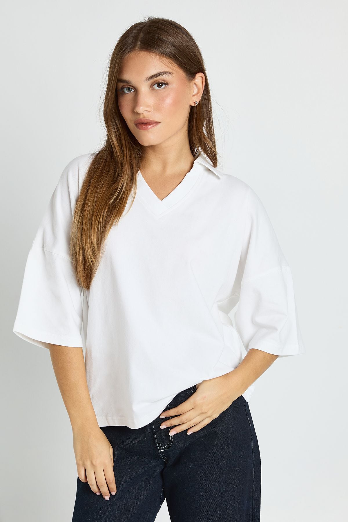 V Neck Oversized T-Shirt