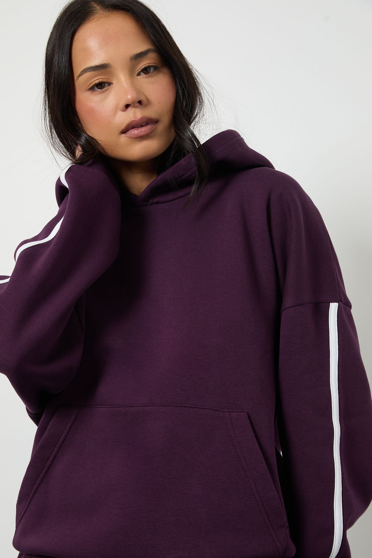 Side Stripe Hooded Straight Leg Tracksuit