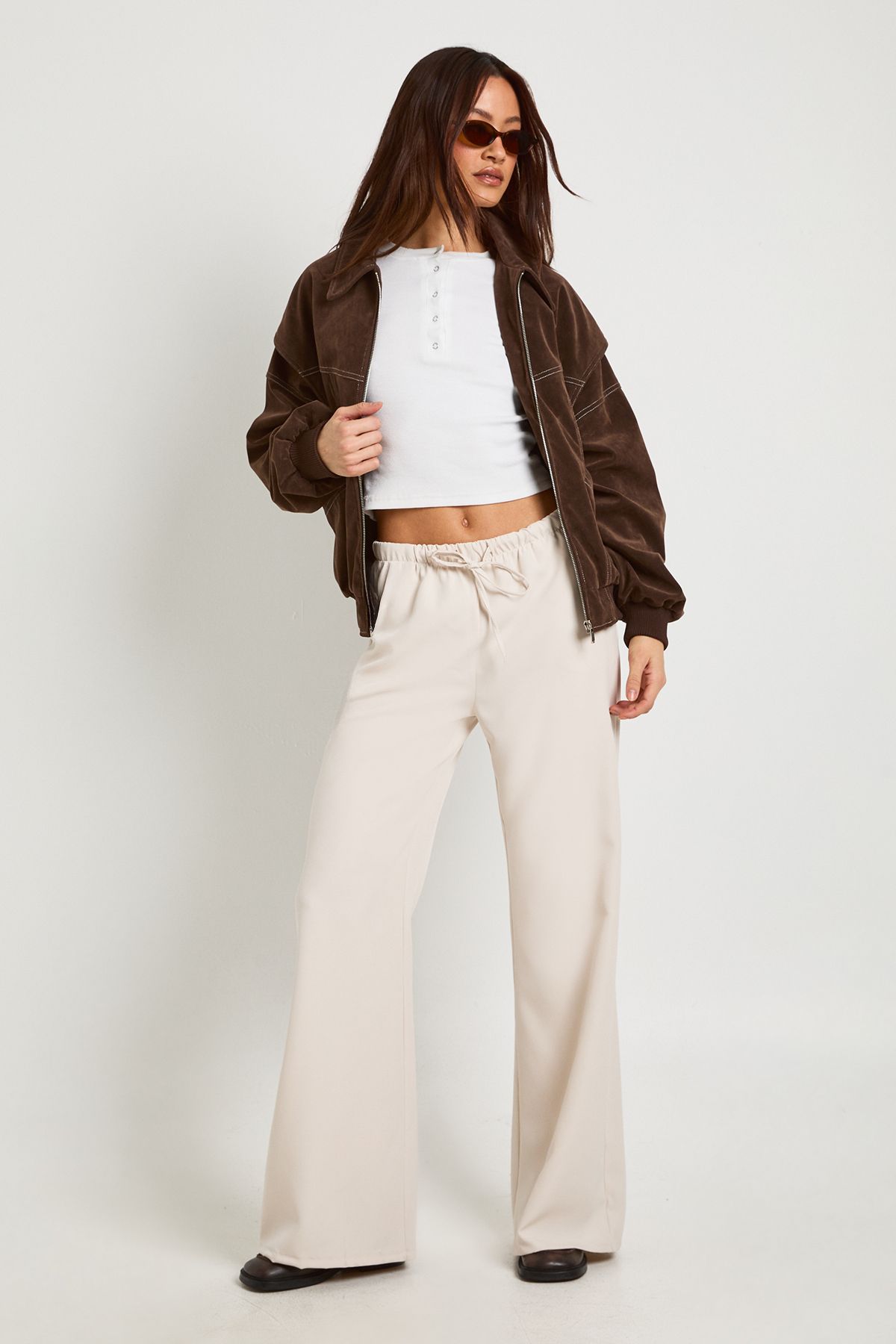 Tall Woven Elasticated Waist Straight Leg Trousers