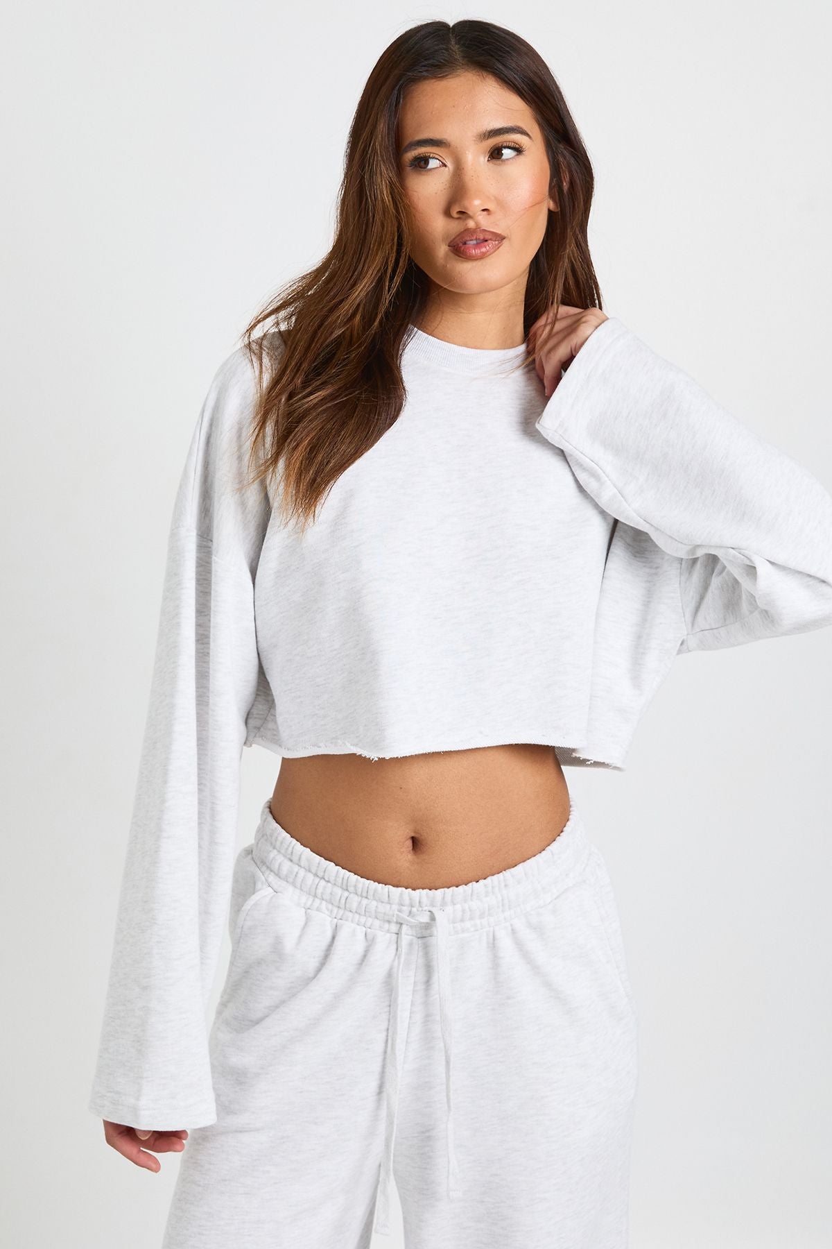 Boxy Crop Sweatshirt Tracksuit