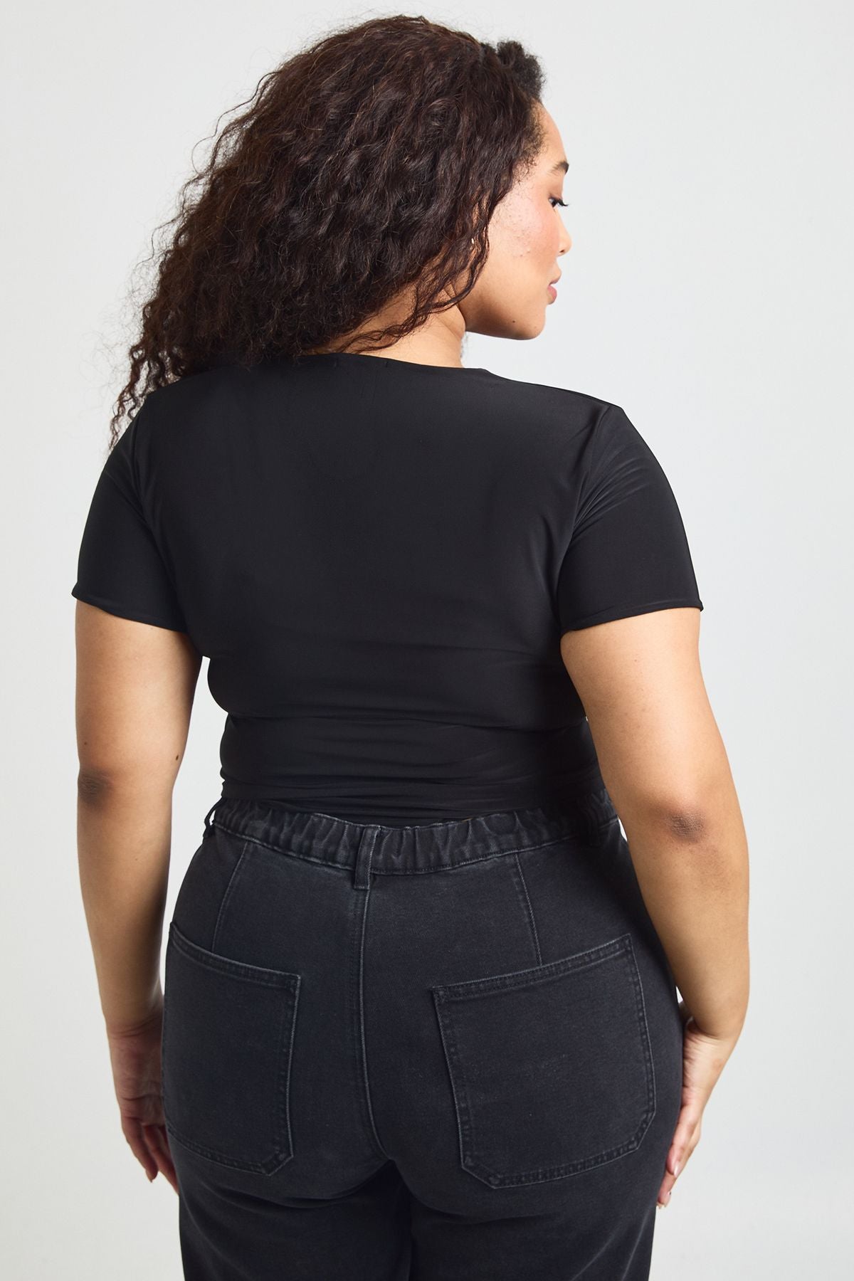 Plus Double Layer Slinky Fitted Bodysuit