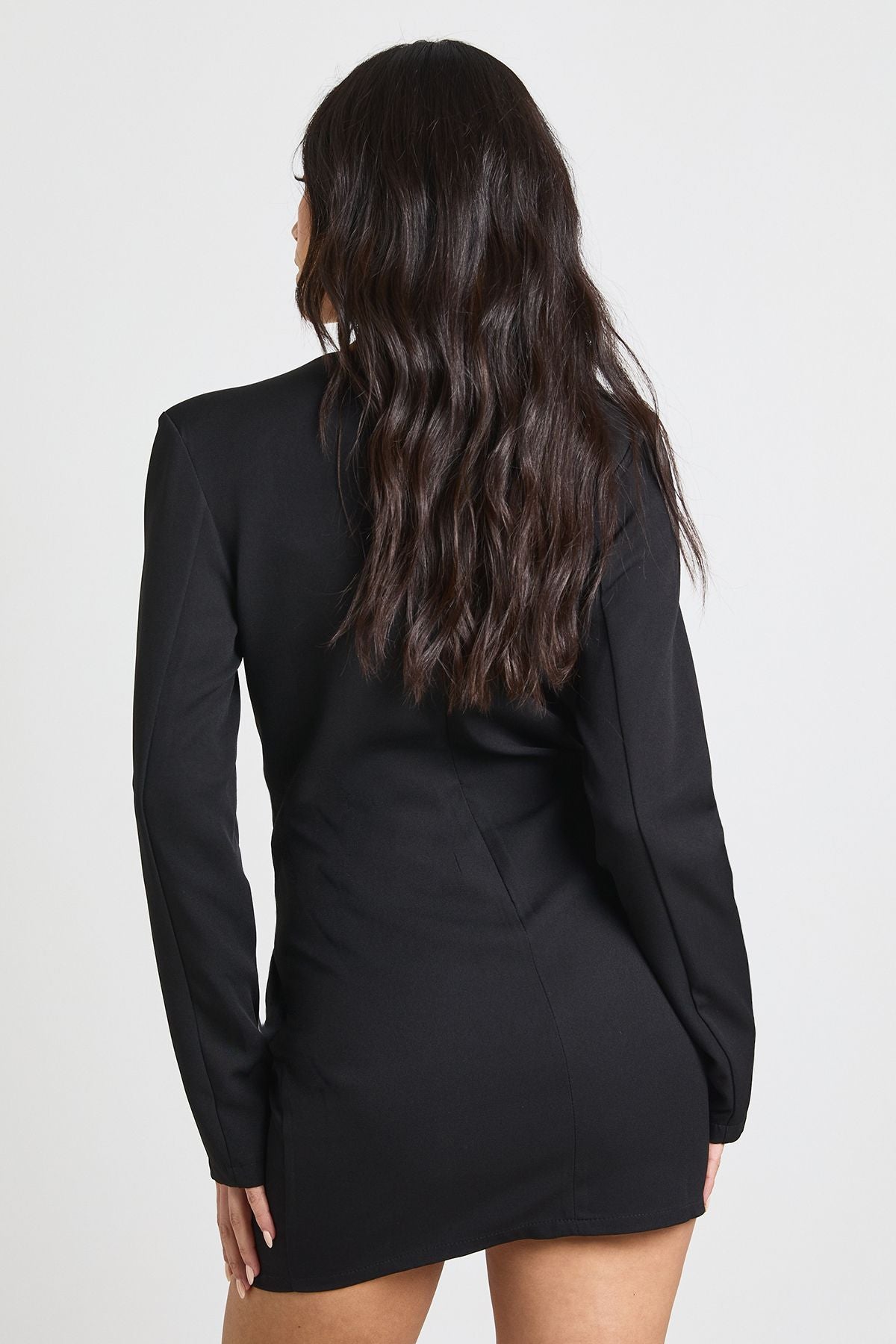 Seam Detail Plunge Front Mini Dress