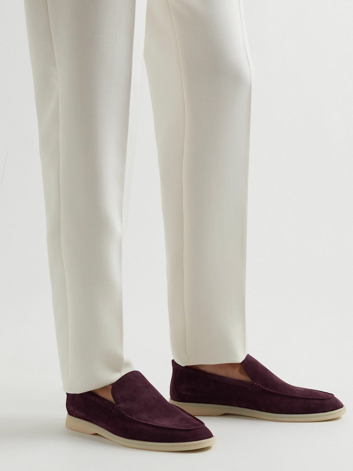 Loro Piana - Summer Walk Suede Loafers - Burgundy